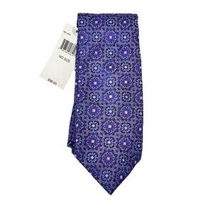 Bloomingdale’s Men’s Store Tie Purple & Blue Woven Made In Italy 100% Silk NWT
